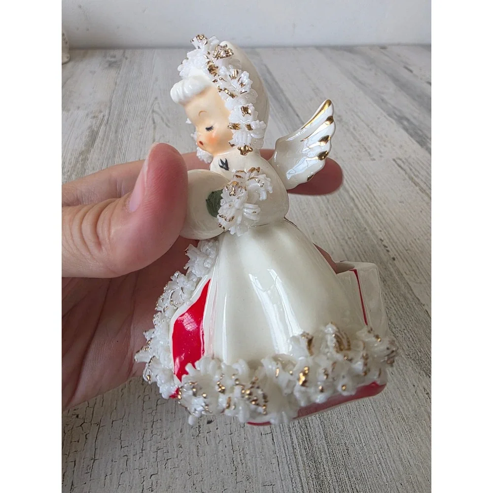 Vintage holt howard cherub Angel candle holder spaghetti muff Victorian statue